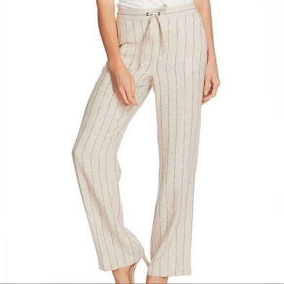 Vince Camuto Pants - VINCE CAMUTO Light Stone Stripe Linen Pant XS